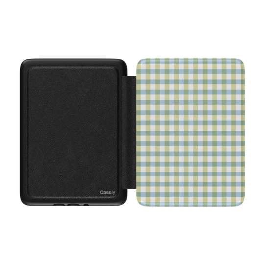 Pastel Picnic | Blue & Green Gingham Kindle Case