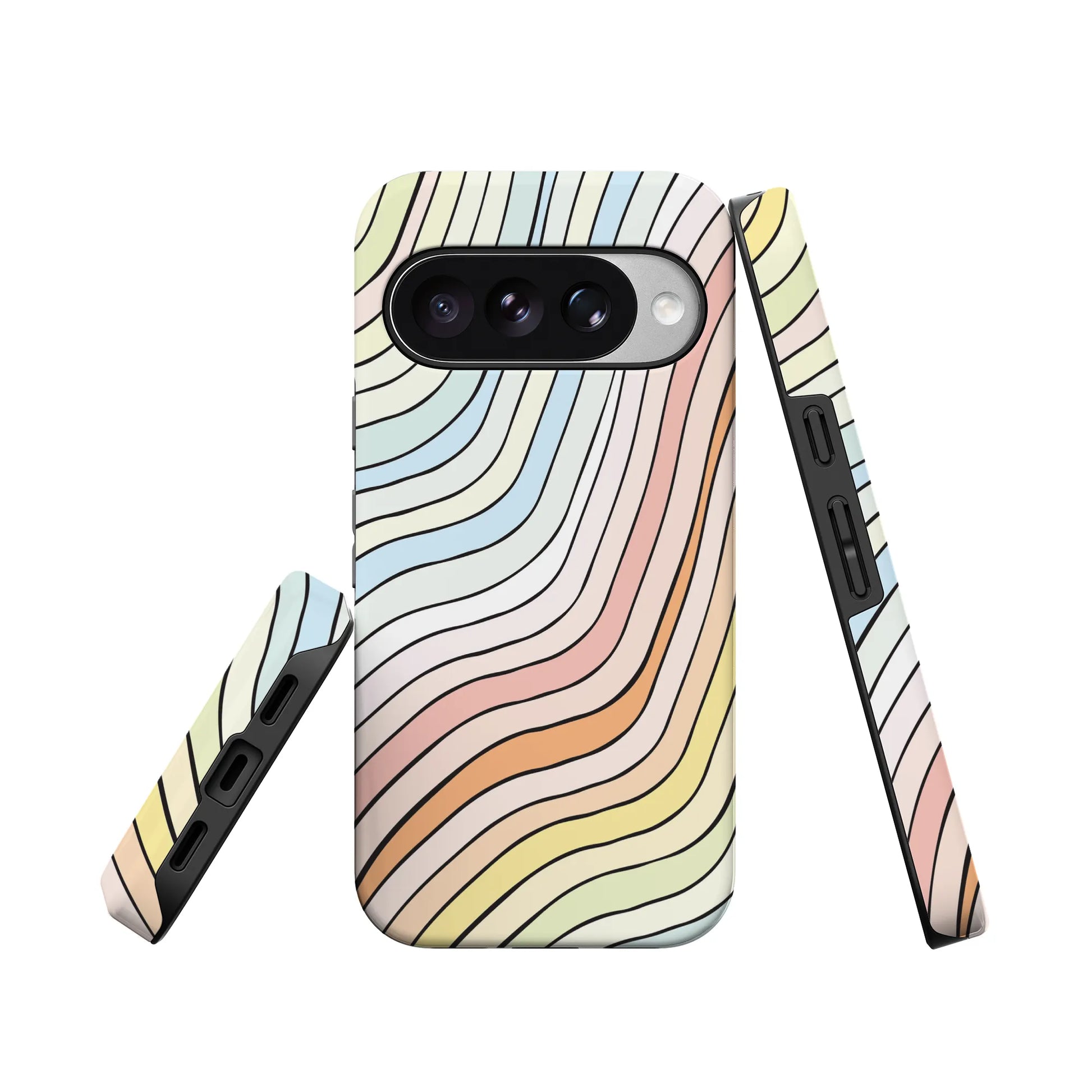 Ride The Wave | Pastel Rainbow Lined Google Pixel Case