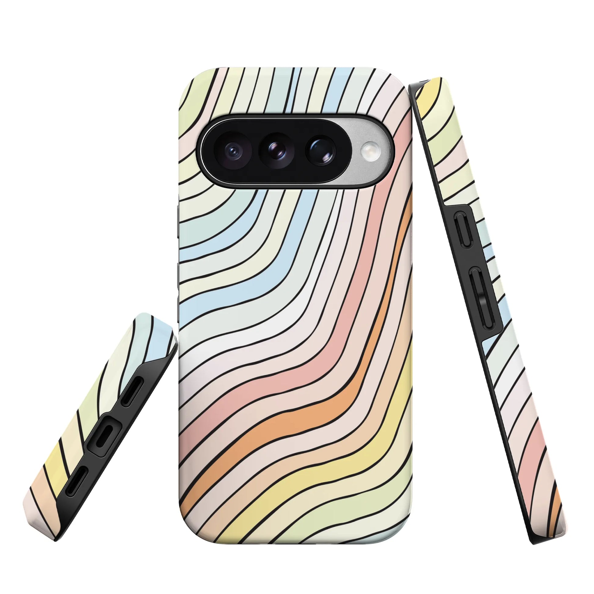 Ride The Wave | Pastel Rainbow Lined Google Pixel Case