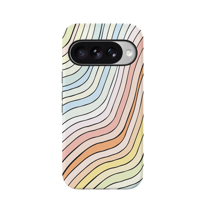 Ride The Wave | Pastel Rainbow Lined Google Pixel Case