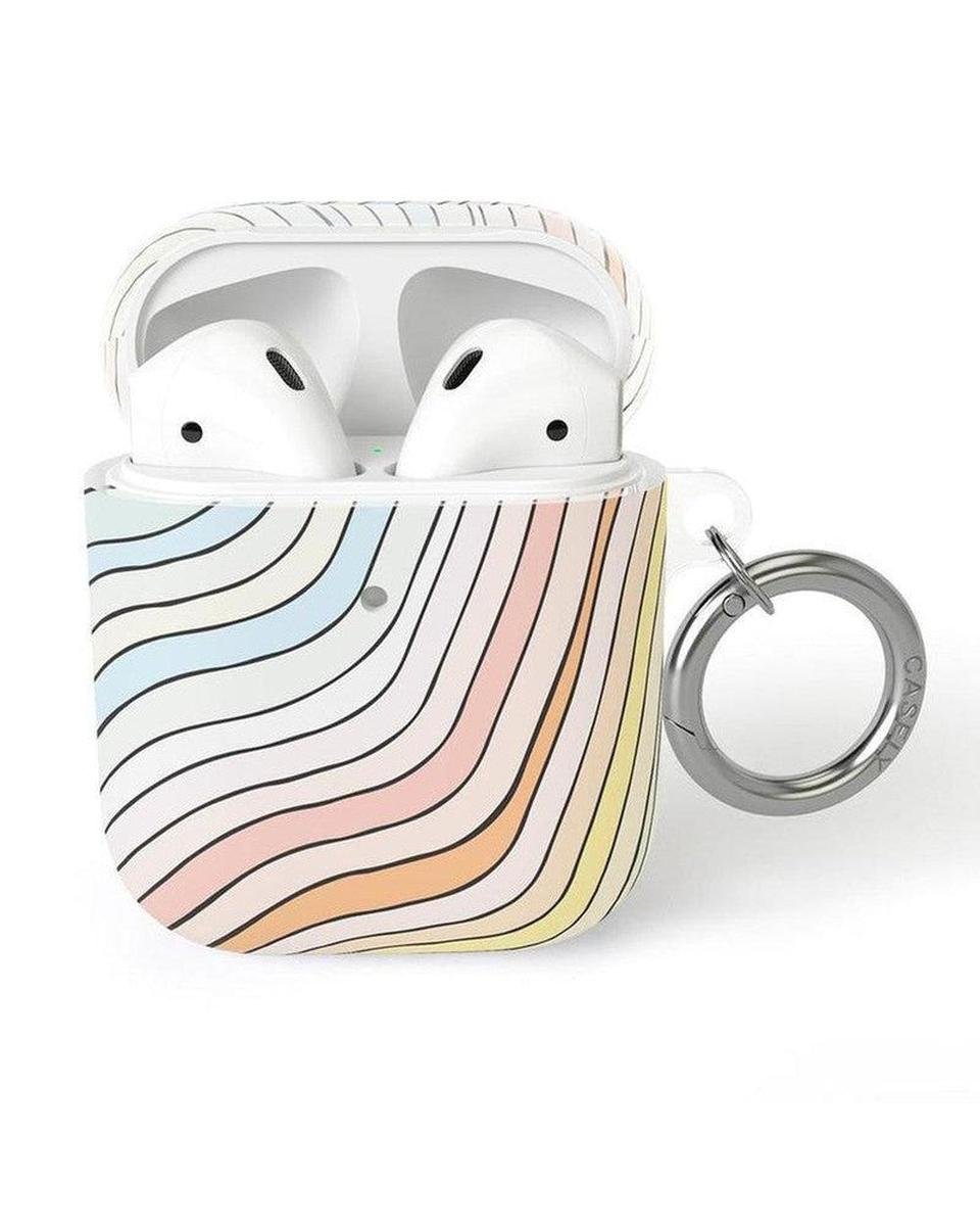 AirPods Case SHOPSTORM_HIDDEN_PRODUCT Casely Club Ride The Wave | Pastel Rainbow Lined AirPods Case