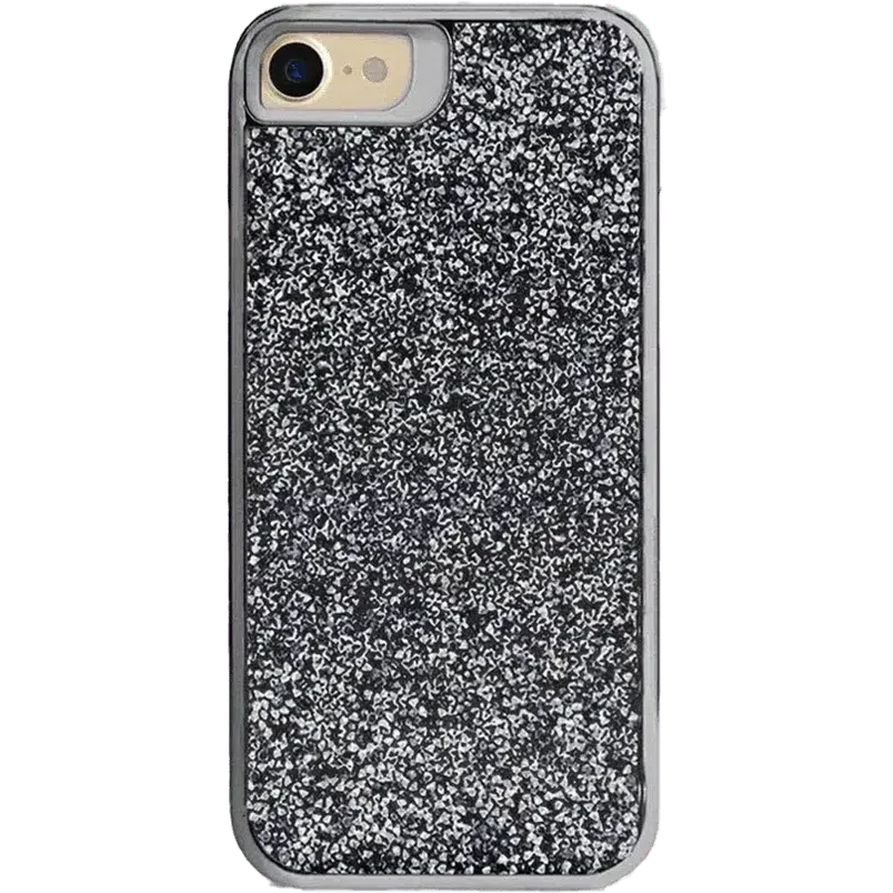 All That Glitter | Charcoal Silver Crystal Case iPhone Case get.casely Classic iPhone XR