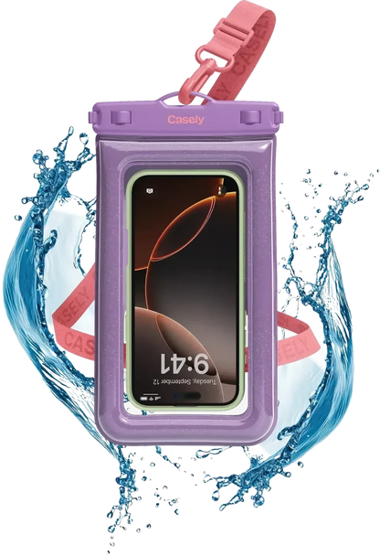 AquaBuddy | Lavender Waves Purple Shimmer Waterproof Phone Pouch AquaBuddy get.casely