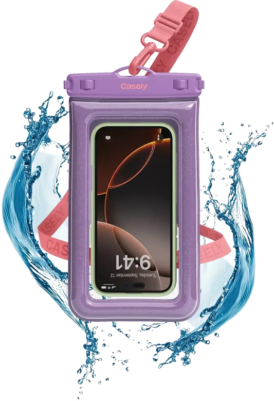 AquaBuddy | Lavender Waves Purple Shimmer Waterproof Phone Pouch AquaBuddy get.casely