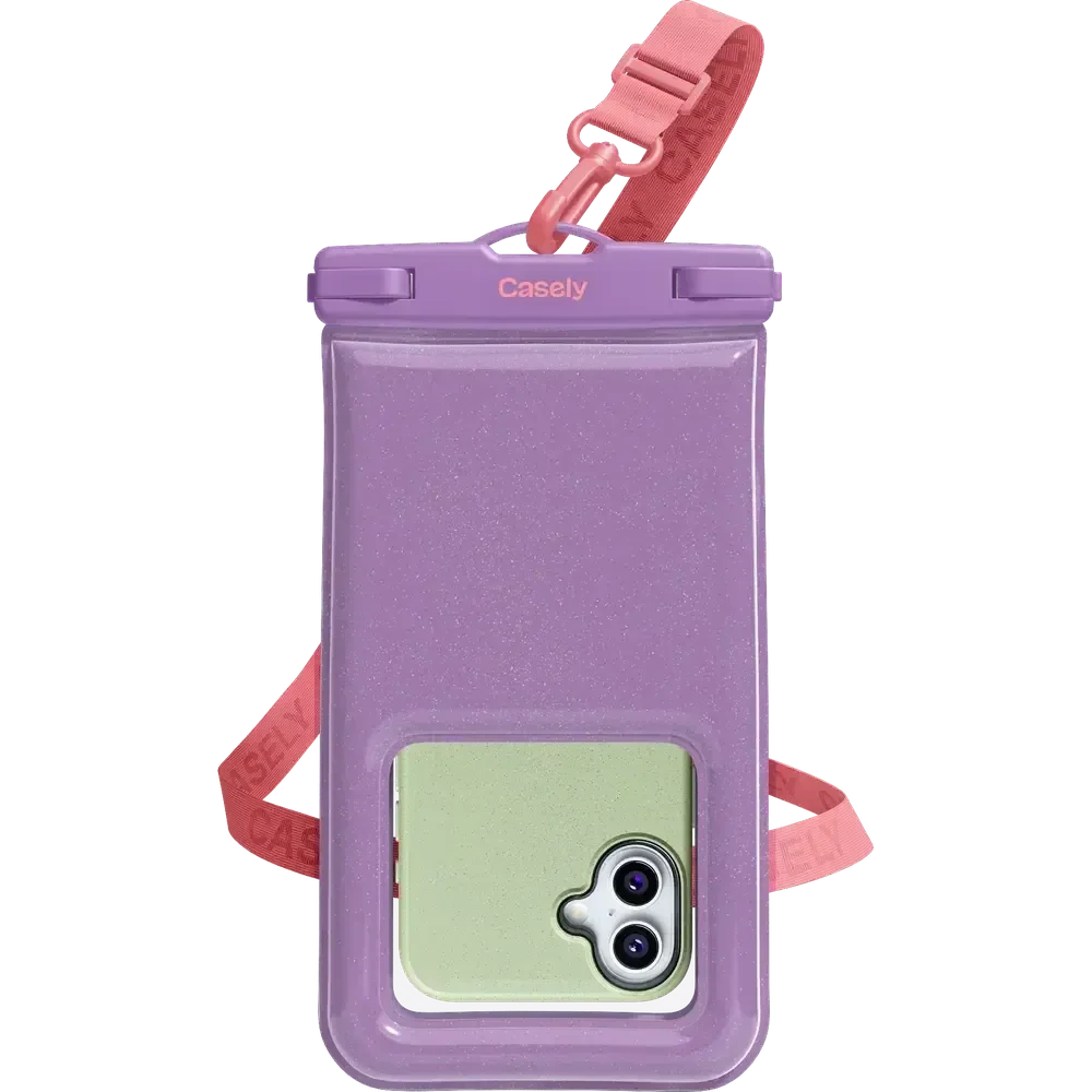 AquaBuddy | Lavender Waves Purple Shimmer Waterproof Phone Pouch AquaBuddy get.casely