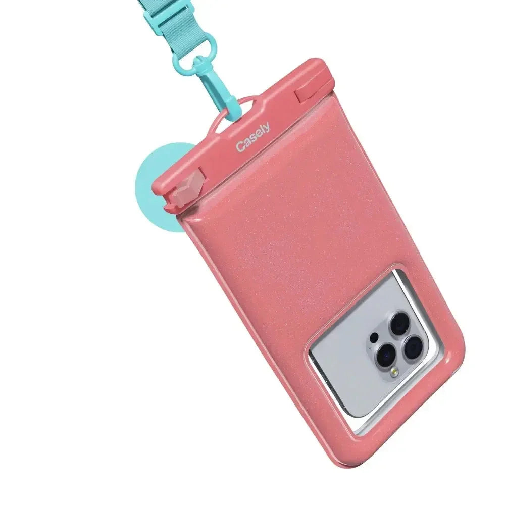 AquaBuddy | Starfish Wishes Coral Pink Shimmer Waterproof Phone Pouch AquaBuddy get.casely