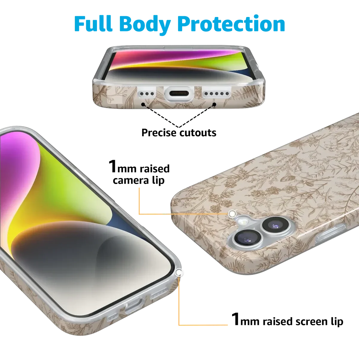 Beige Garden | Neutral Floral Case iPhone Case get.casely