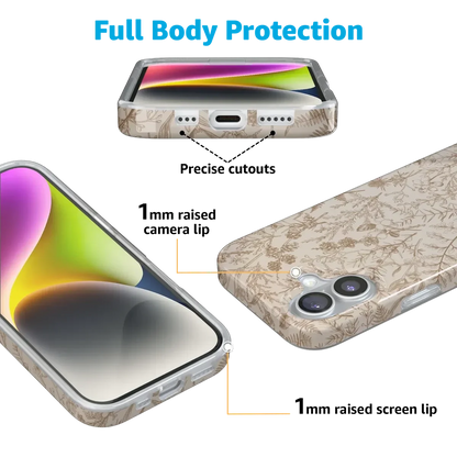 Beige Garden | Neutral Floral Case iPhone Case get.casely