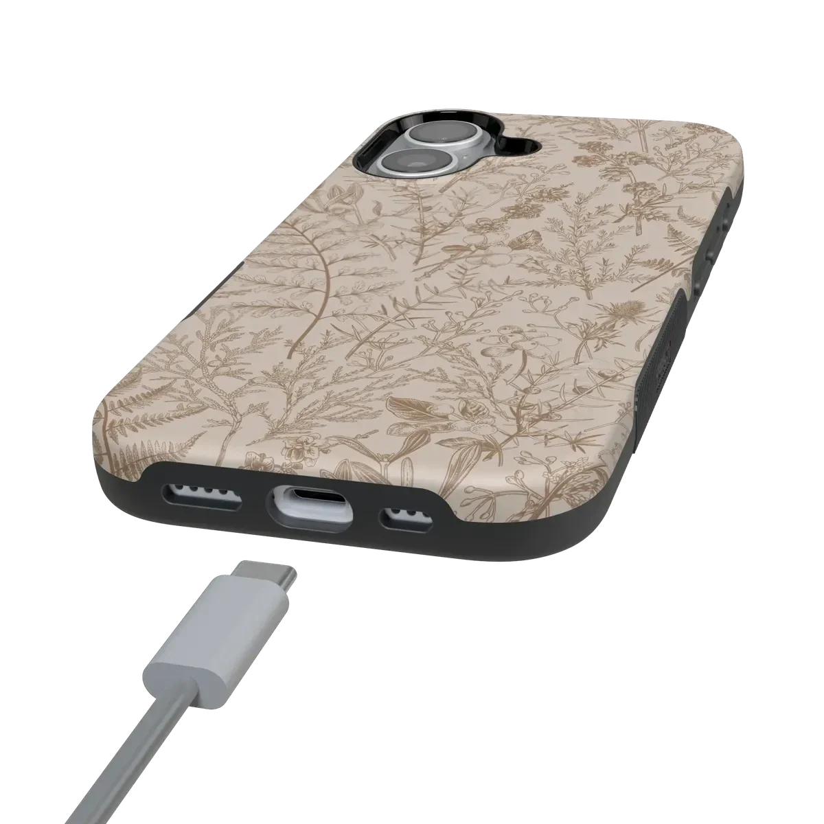 Beige Garden | Neutral Floral Case iPhone Case get.casely