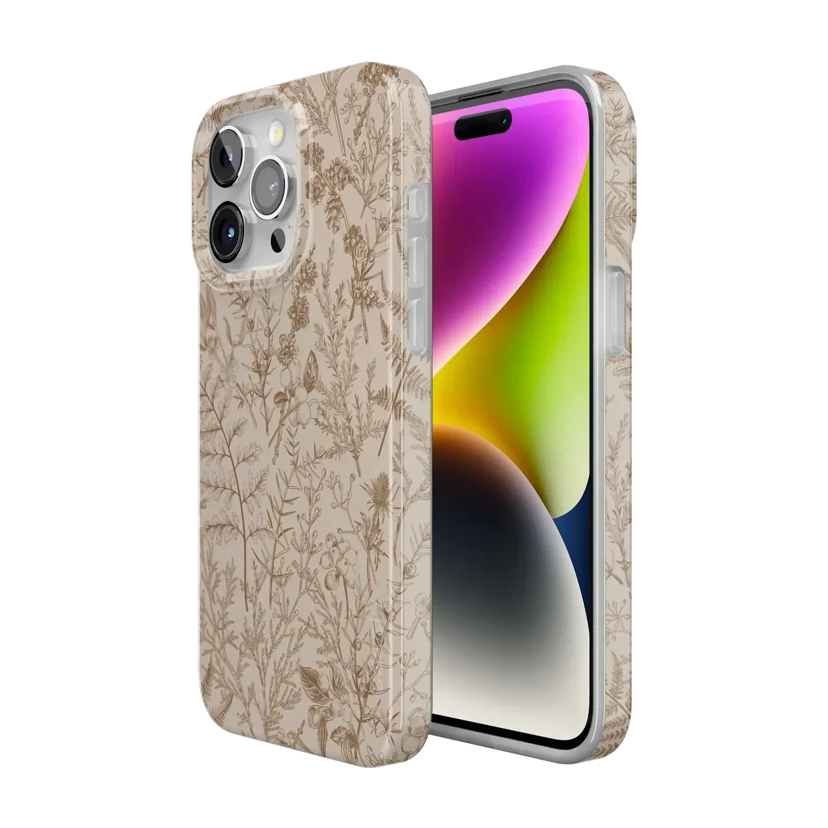 Beige Garden | Neutral Floral Case iPhone Case get.casely