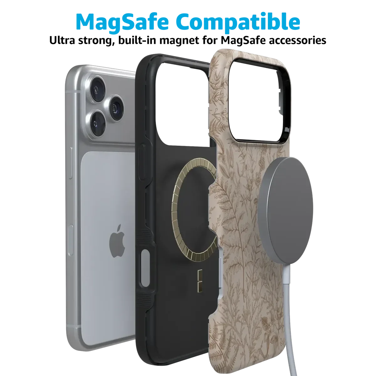 Beige Garden | Neutral Floral Case iPhone Case get.casely