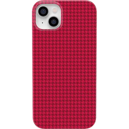Best Dressed | Pink Houndstooth Case iPhone Case get.casely Classic + MagSafe® iPhone 14 Plus