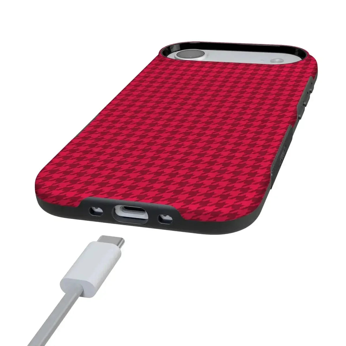 Best Dressed | Red Houndstooth Case iPhone Case get.casely