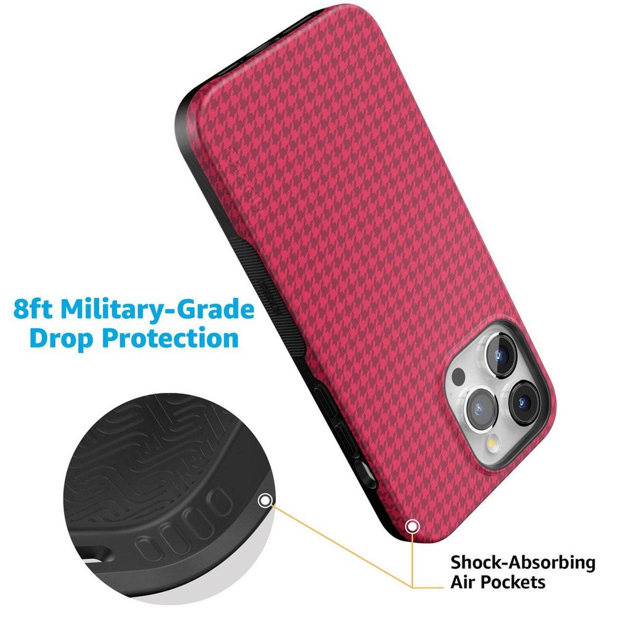 Best Dressed | Pink Houndstooth Case iPhone Case get.casely