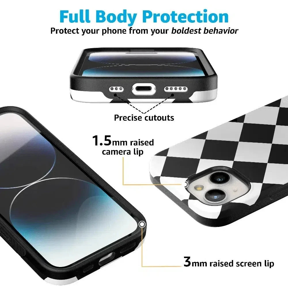 Black Checkerboard | High Contrast Design Case Phone Case Casetry