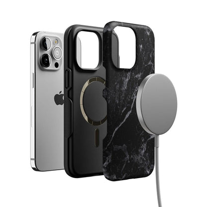 Black Pearl | Classic Black Marble Case iPhone Case get.casely