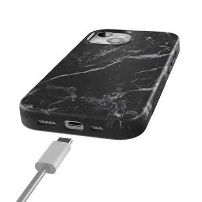 Black Pearl | Classic Black Marble Case iPhone Case get.casely