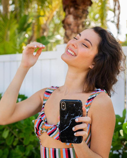 Black Pearl | Classic Black Marble Case iPhone Case get.casely