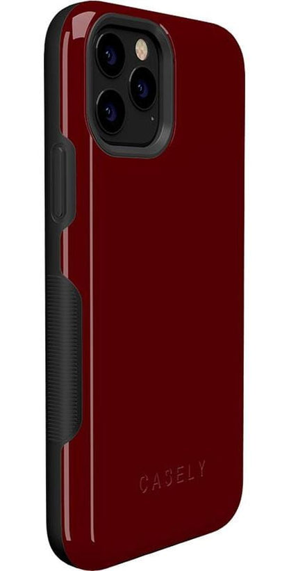 Burgundy Red on Black | Ultra-Protective Bold Case iPhone Case get.casely