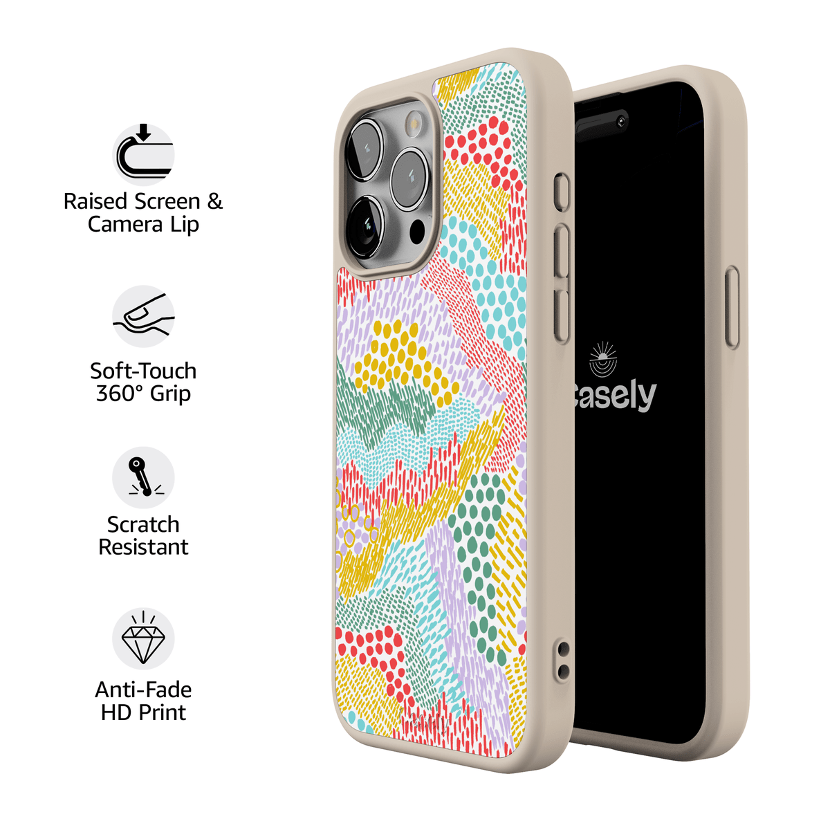 Color Me Happy | Pattern Colorblock Case iPhone Case get.casely