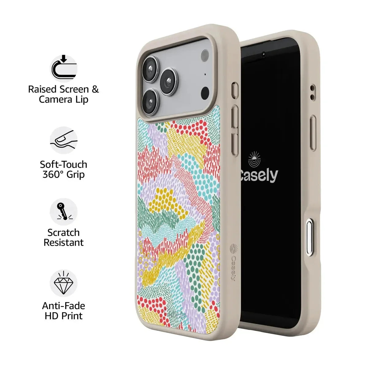 Color Me Happy | Pattern Colorblock Case iPhone Case get.casely