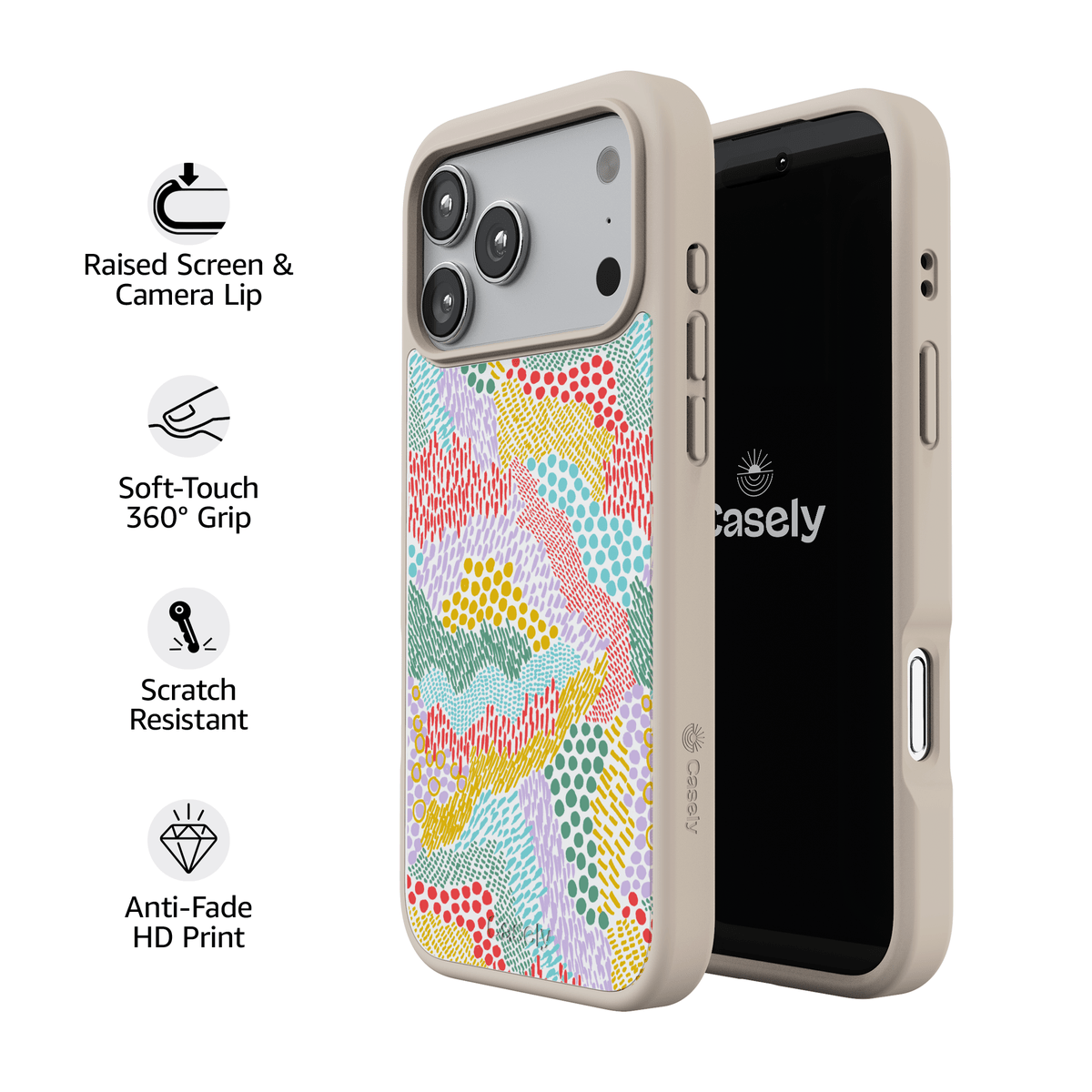 Color Me Happy | Pattern Colorblock Case iPhone Case get.casely
