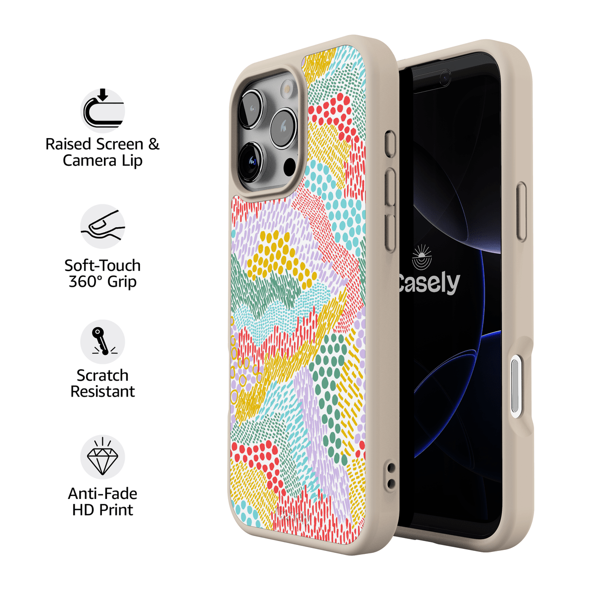 Color Me Happy | Pattern Colorblock Case iPhone Case get.casely