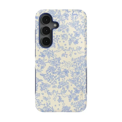 Cupid's Canvas | Periwinkle Floral Case Phone Case Casetry Bold Flex + MagSafe® Galaxy S25