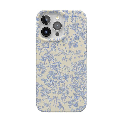 Cupid's Canvas | Periwinkle Floral Case Phone Case Casetry Classic + MagSafe® iPhone 15 Pro Max