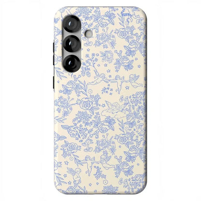 Cupid's Canvas | Periwinkle Floral Case Phone Case Casetry Essential + MagSafe® Galaxy S25 Plus