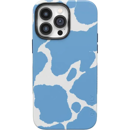 Current MOOd | Light Blue Cow Print Case iPhone Case get.casely Bold + MagSafe® iPhone 14 Pro Max