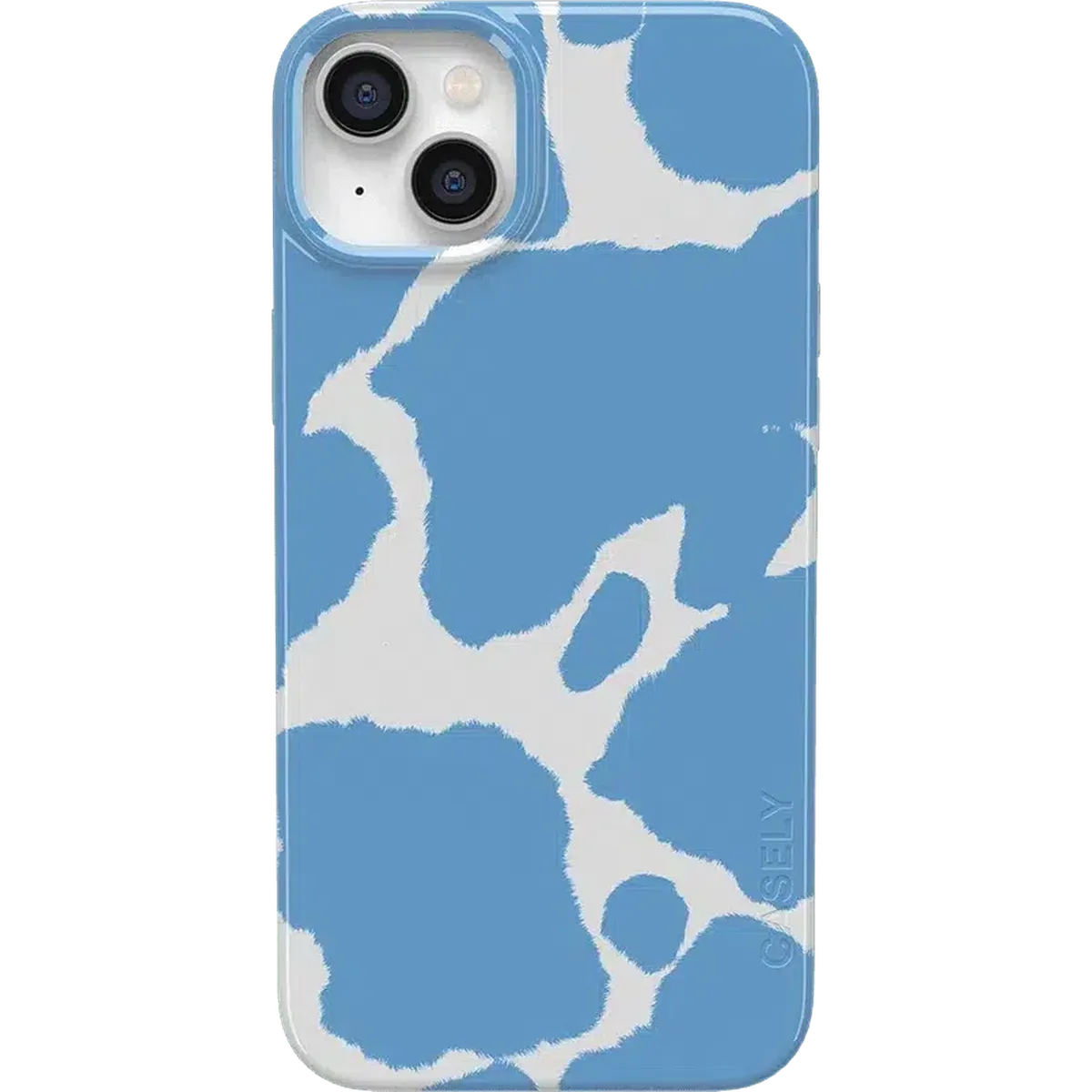 Current MOOd | Light Blue Cow Print Case iPhone Case get.casely Classic + MagSafe® iPhone 14 Plus