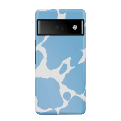Current MOOd | Light Blue Cow Print Google Pixel Case Google Pixel Case Casetry Essential Google Pixel 6 Pro
