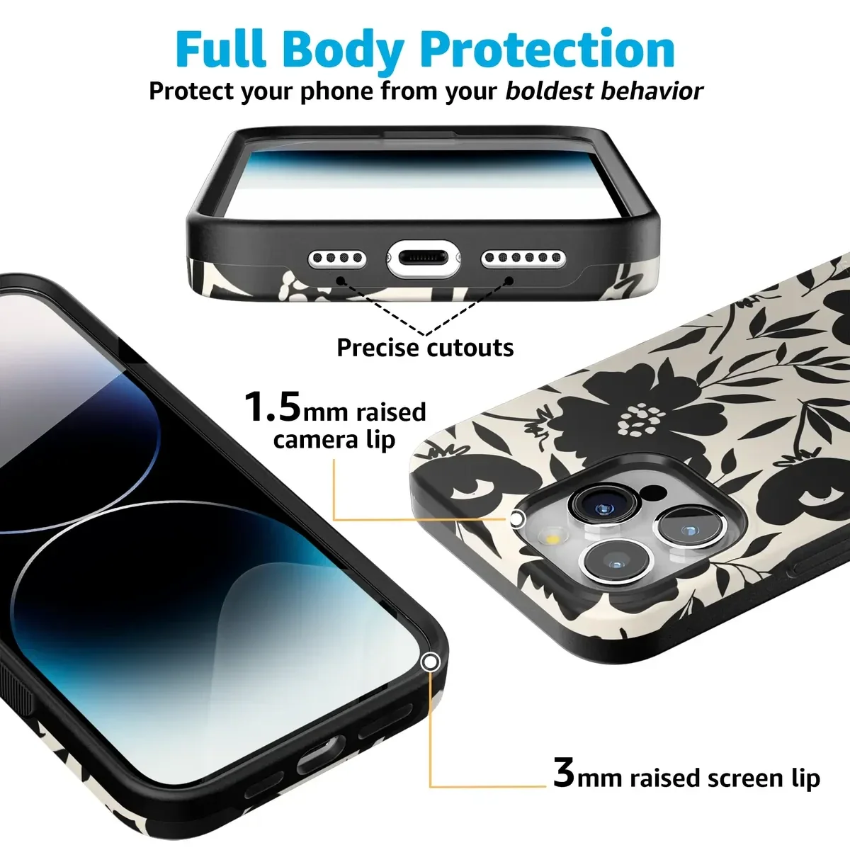 Dark Fantasy | Contrast Floral Case iPhone Case get.casely