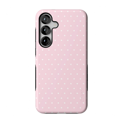 On the Dot | Pink & White Polka Dot Case - Galaxy S25 Plus