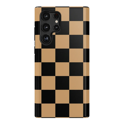 Fit Check | Black & Brown Checkerboard Case iPhone Case get.casely Essential Galaxy S22 Ultra