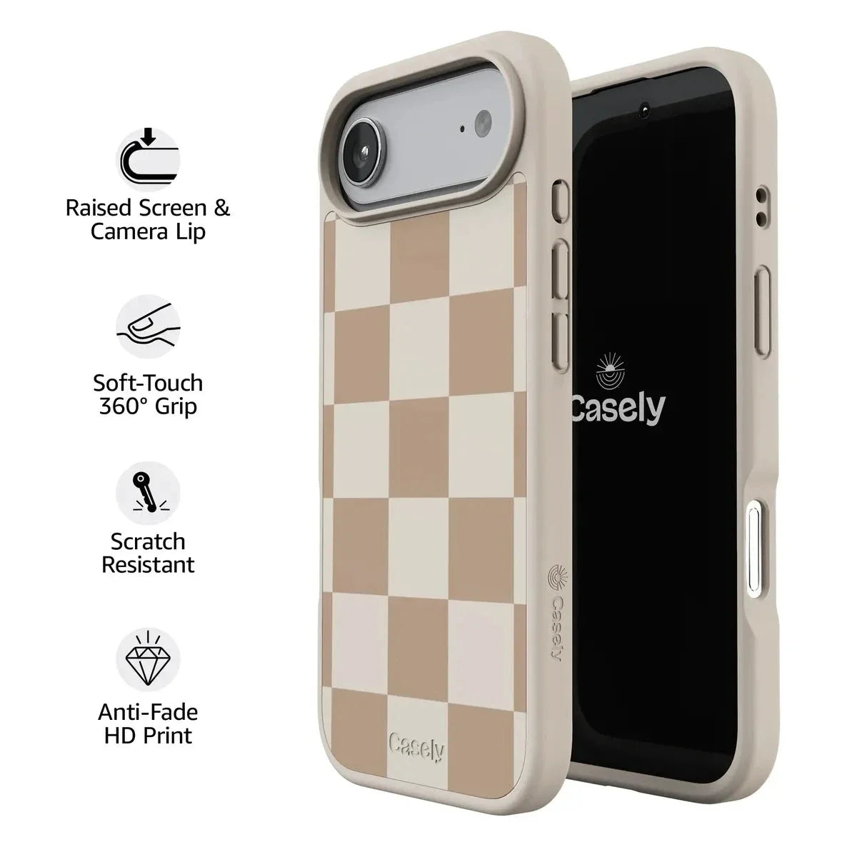 Fit Check | Neutral Checkerboard Case iPhone Case get.casely