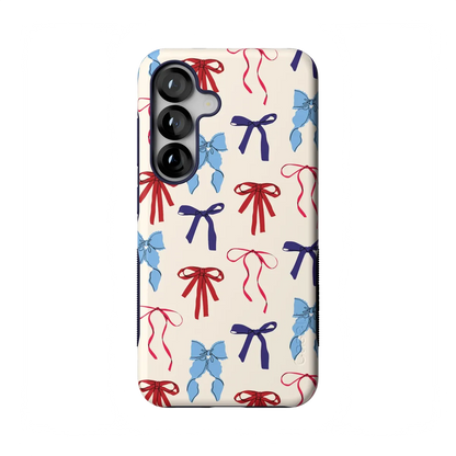 American Girlie | Red White & Blue Bows Case - Galaxy S25