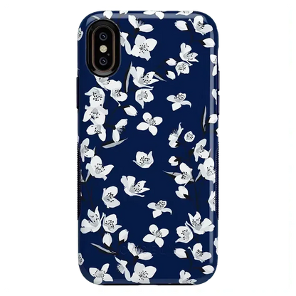 Floral Forest | Navy Cherry Blossom Floral Case iPhone Case get.casely Bold iPhone XS Max