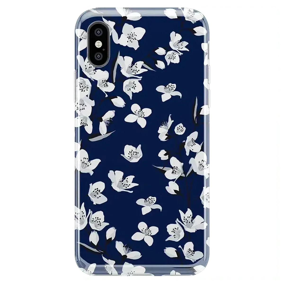 Floral Forest | Navy Cherry Blossom Floral Case iPhone Case get.casely Classic iPhone X / XS