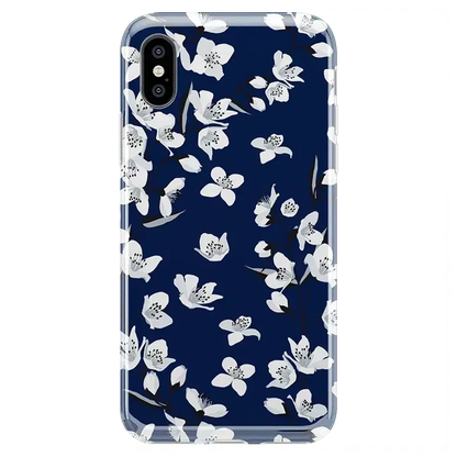 Floral Forest | Navy Cherry Blossom Floral Case iPhone Case get.casely Classic iPhone X / XS