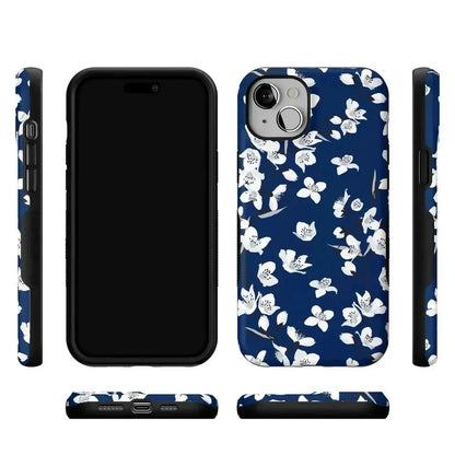 Floral Forest | Navy Cherry Blossom Floral Case iPhone Case get.casely