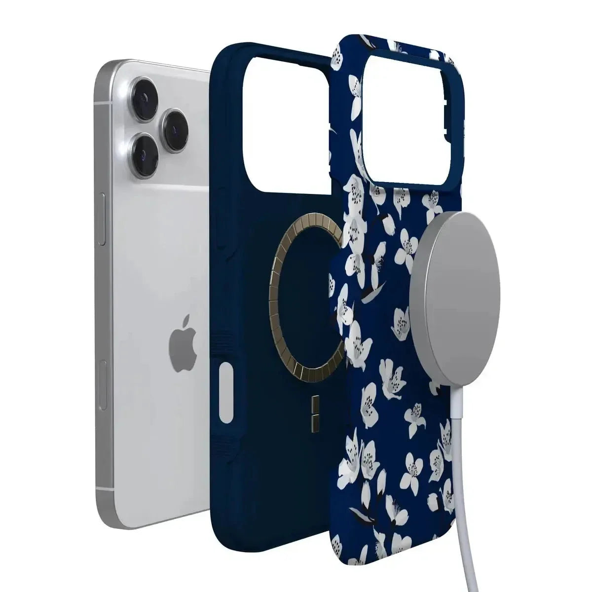 Floral Forest | Navy Cherry Blossom Floral Case iPhone Case get.casely