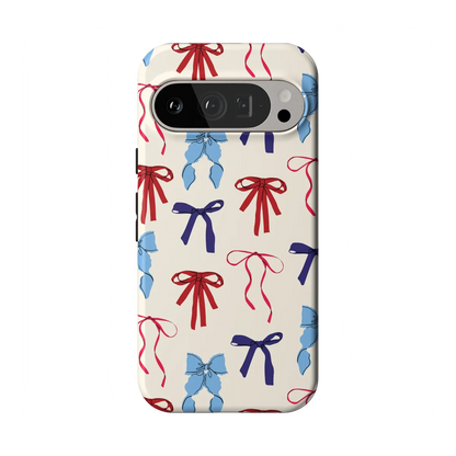 American Girlie | Red White & Blue Bows Case - Google Pixel 9 Pro