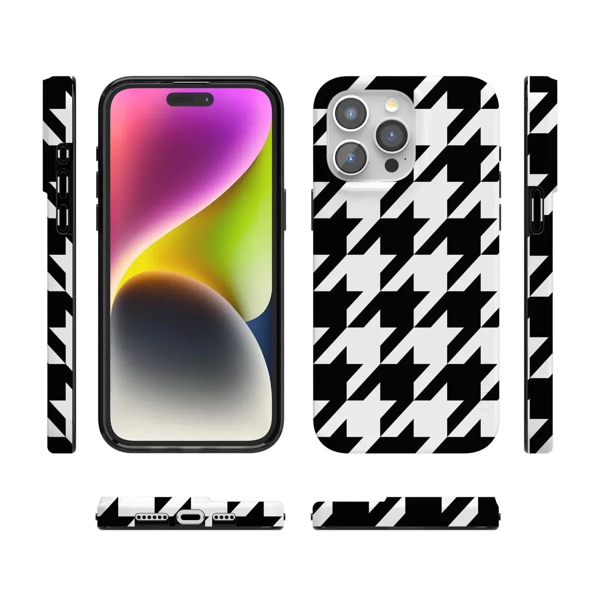 Houndstooth | High Contrast Design Case Phone Case Casetry