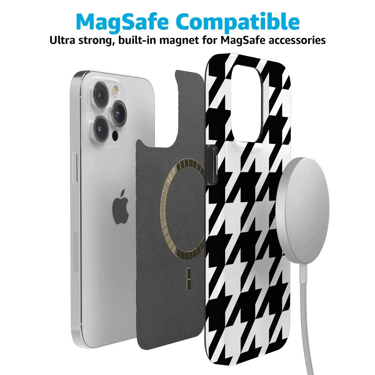 Houndstooth | High Contrast Design Case Phone Case Casetry