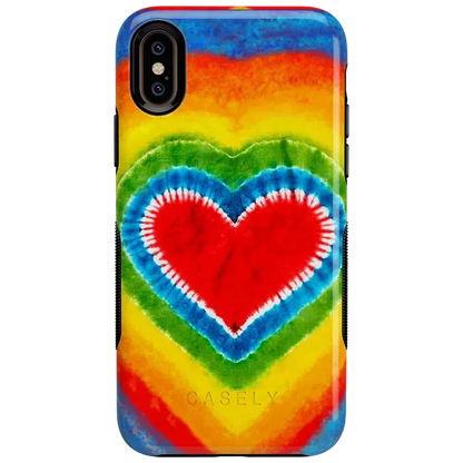 I Heart Tie Dye | Rainbow Heart Case iPhone Case get.casely Bold iPhone XS Max