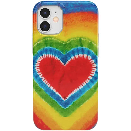 I Heart Tie Dye | Rainbow Heart Case iPhone Case get.casely Classic iPhone 12 Mini