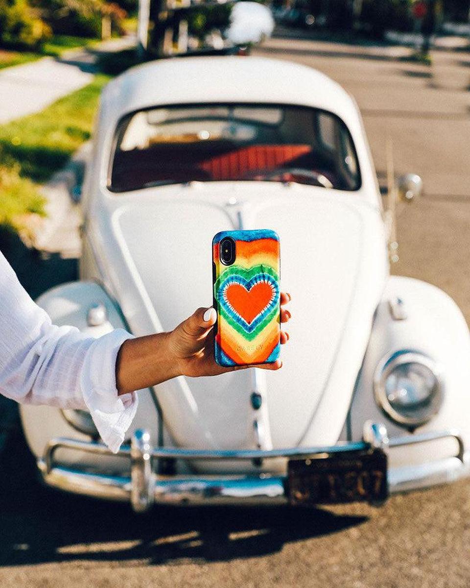 I Heart Tie Dye | Rainbow Heart Case iPhone Case get.casely
