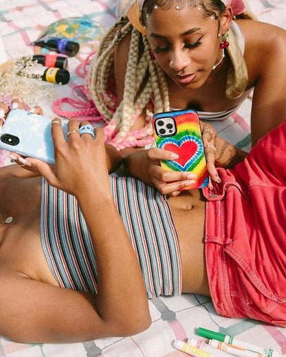 I Heart Tie Dye | Rainbow Heart Case iPhone Case get.casely
